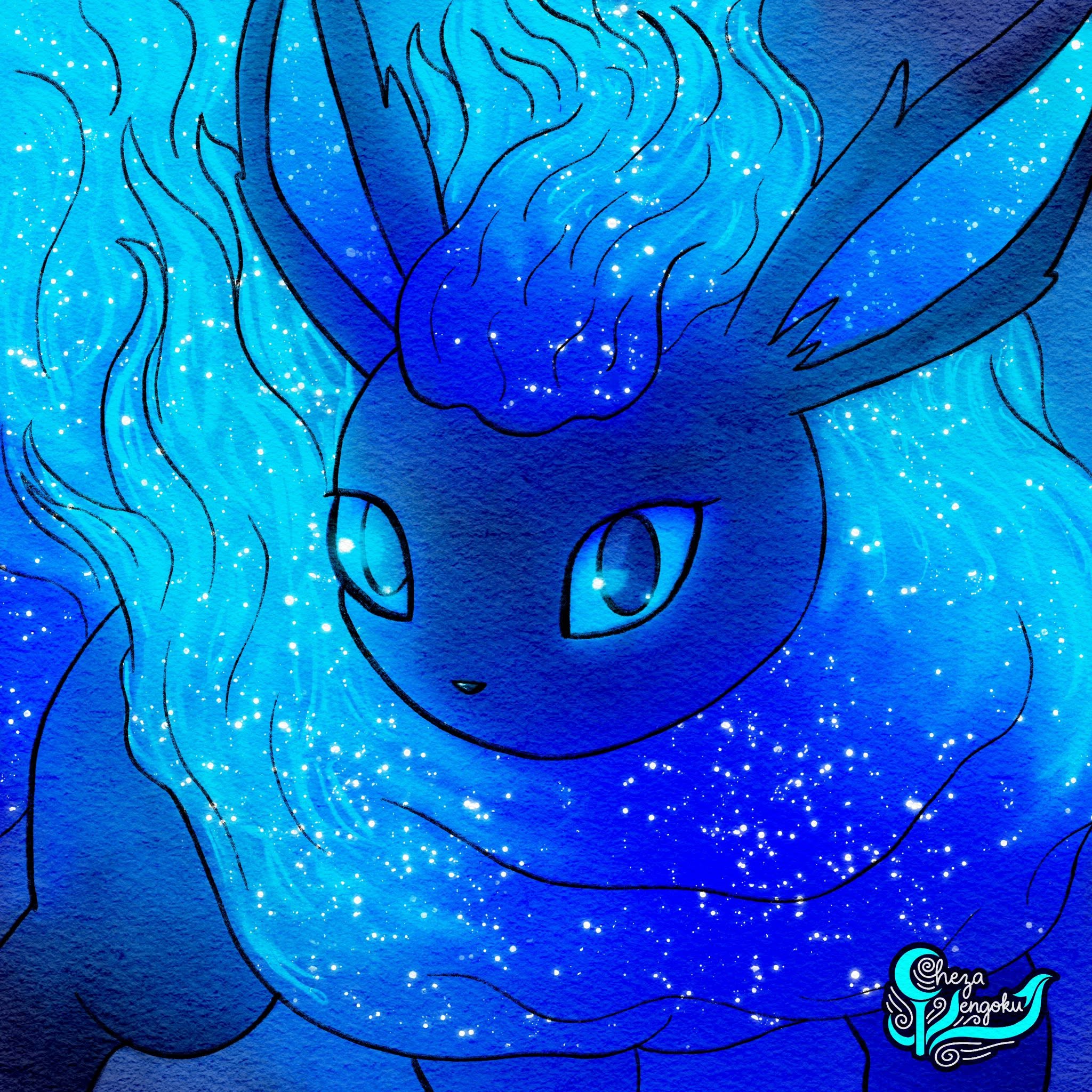 Glowing character artwork by Cheza